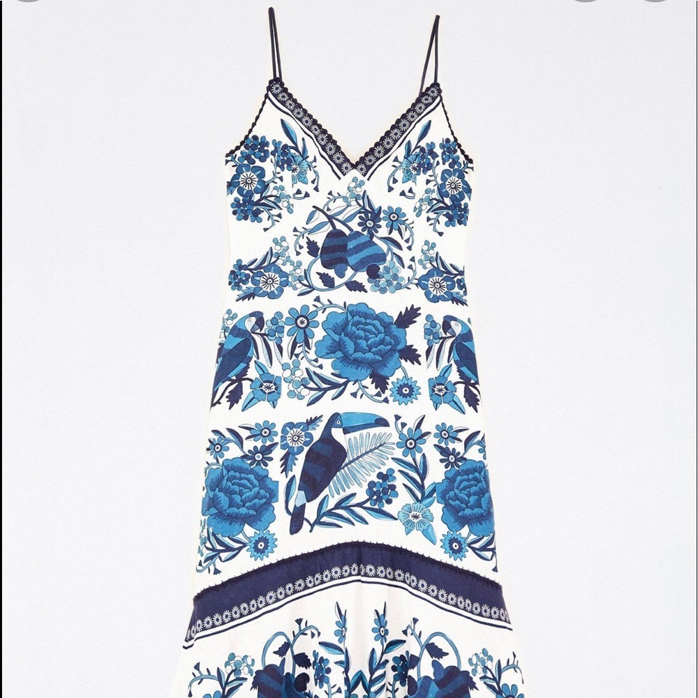 Farm Rio tropical tiles maxi dress multi XL NWT